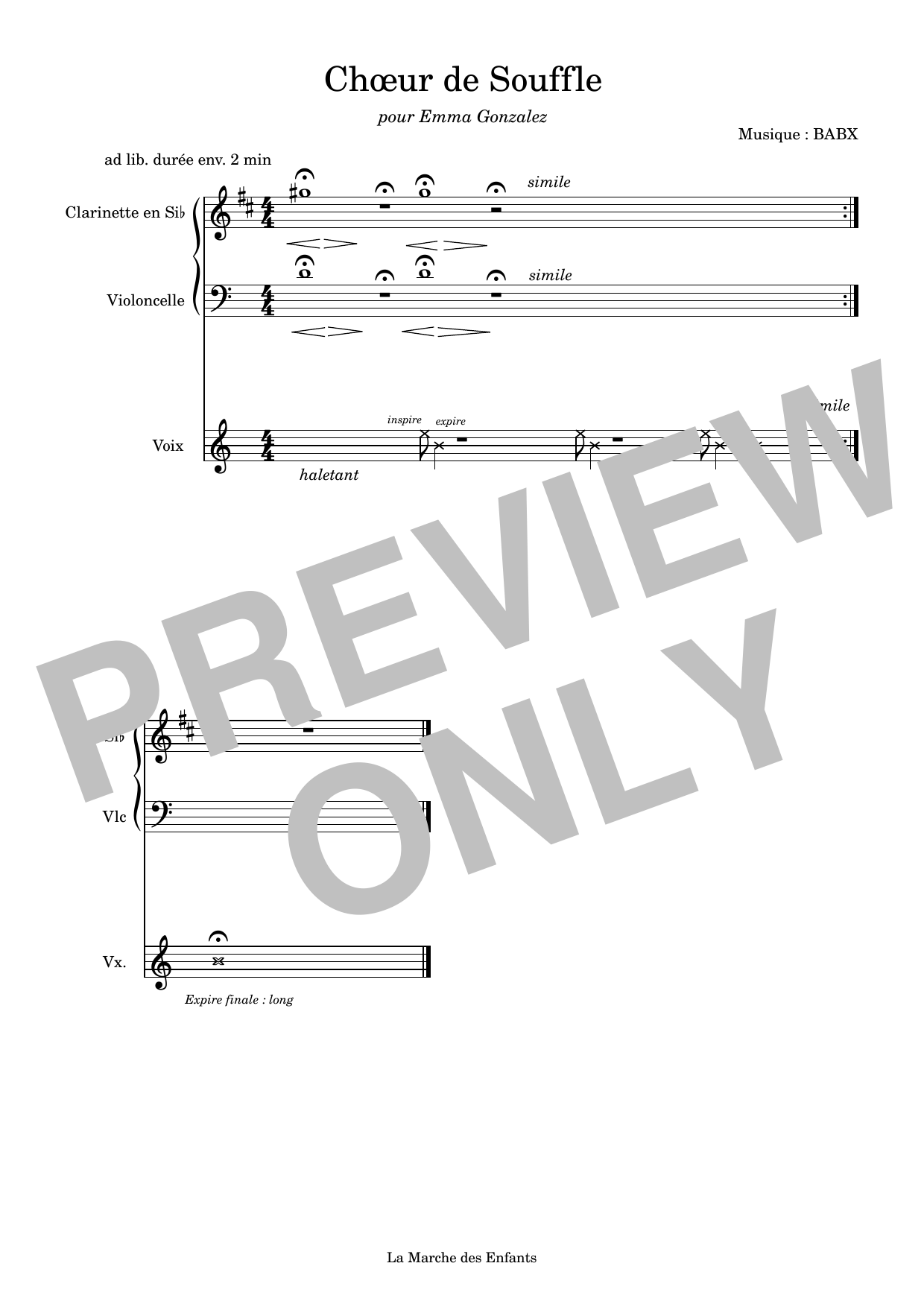 David Babin (Babx) Choeur De Souffle sheet music notes printable PDF score