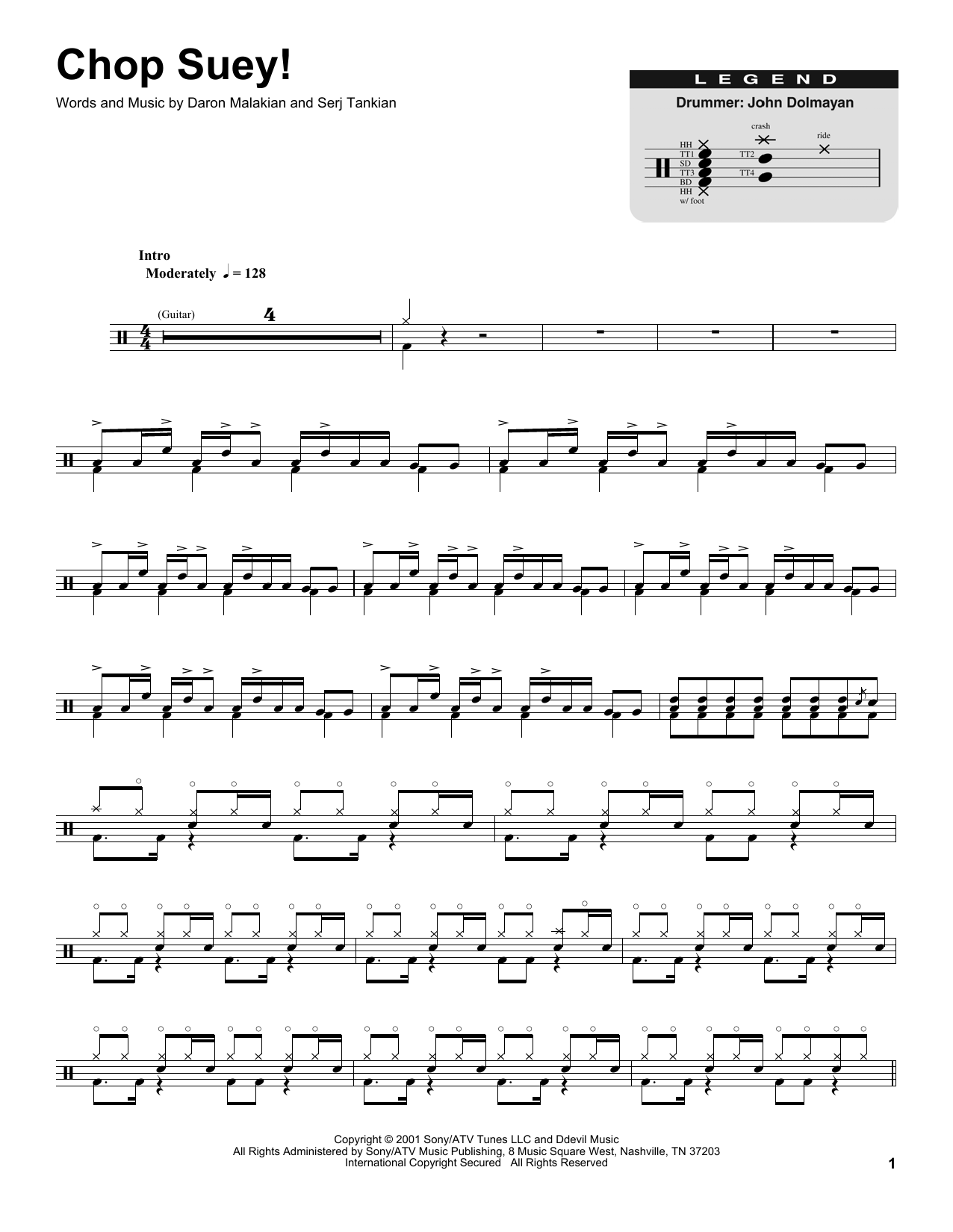 Download System Of A Down Chop Suey! Sheet Music