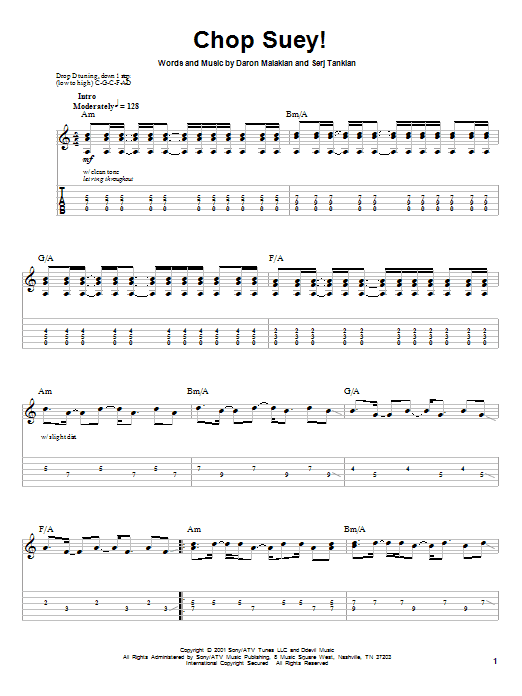 Download System Of A Down Chop Suey! Sheet Music