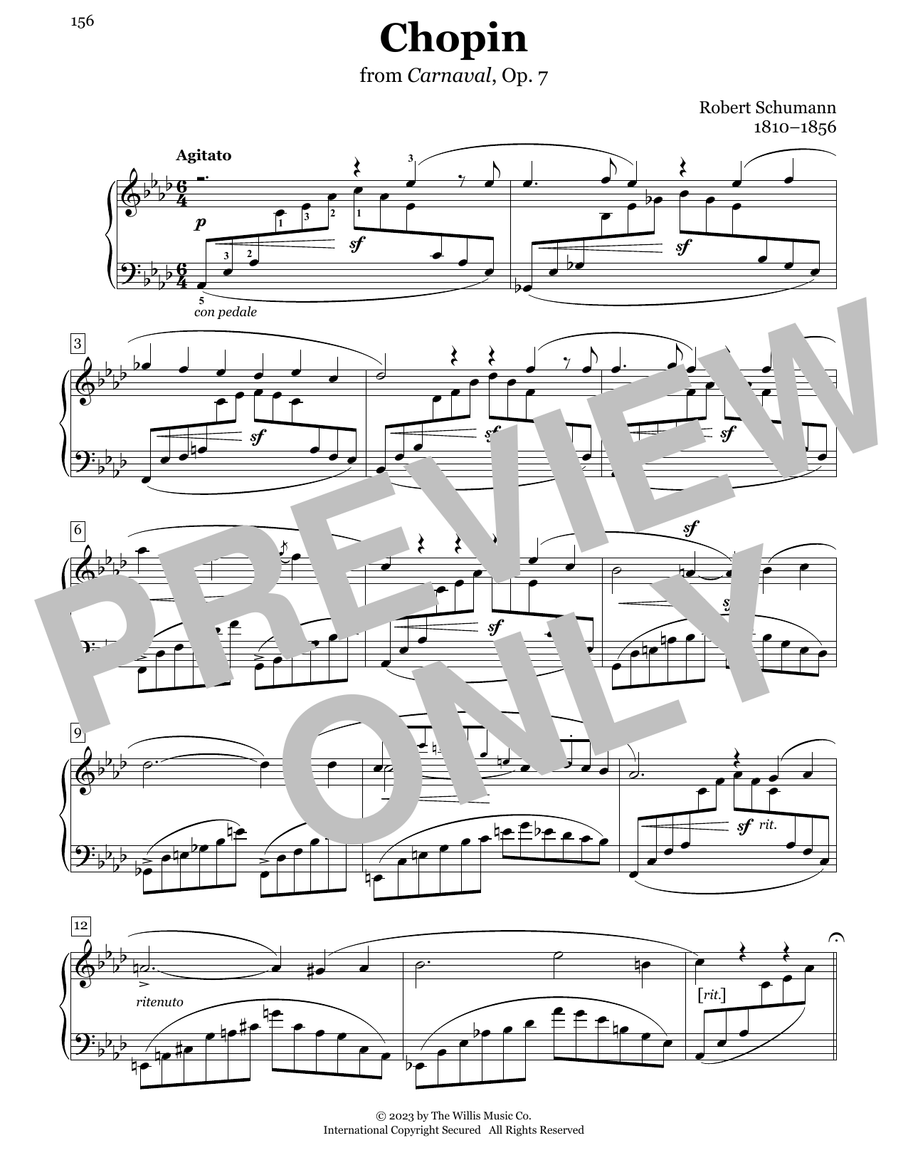 Robert Schumann Chopin sheet music notes printable PDF score