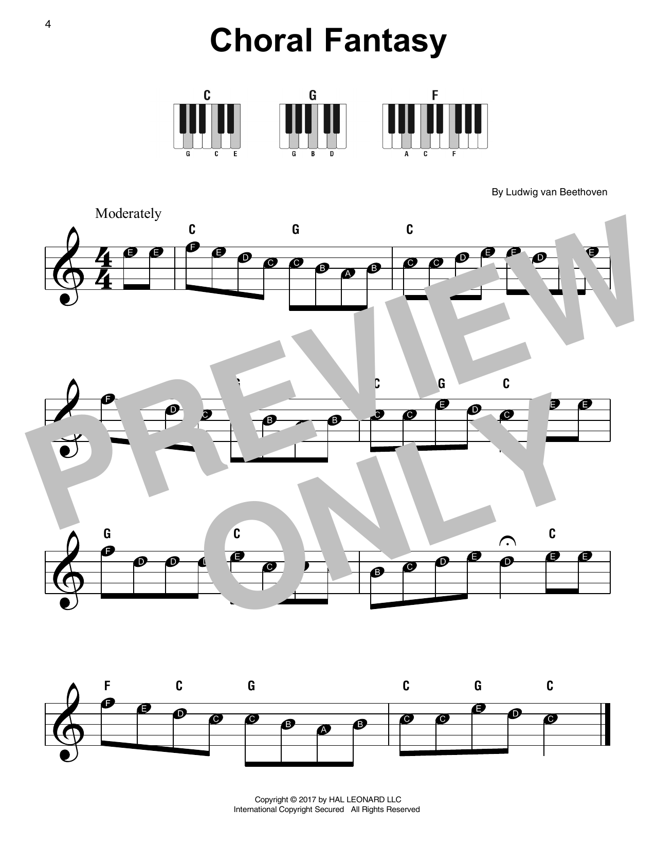 Download Ludwig van Beethoven Choral Fantasy Sheet Music