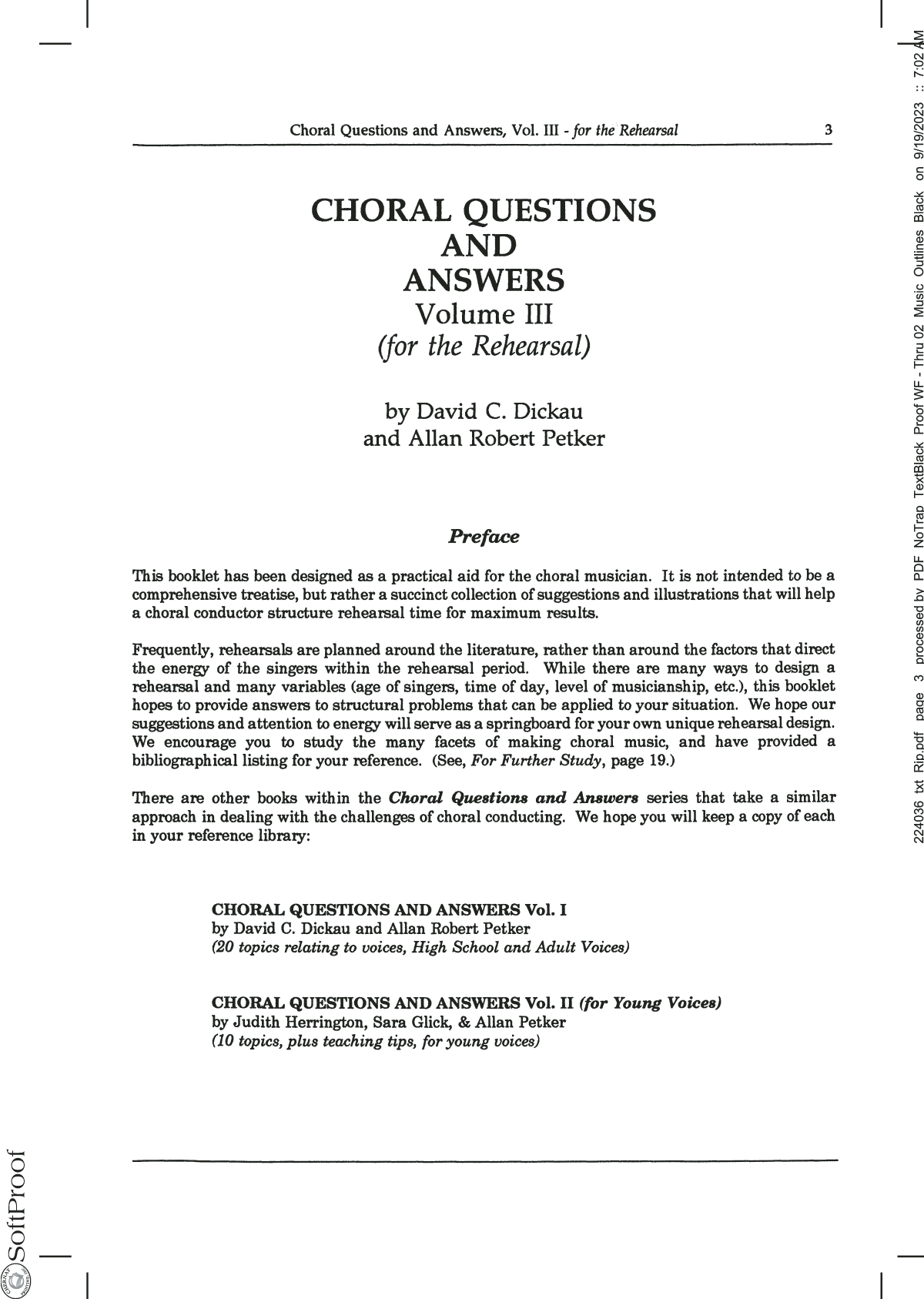 David C. Dickau Choral Questions And Answers, Volume III sheet music notes printable PDF score