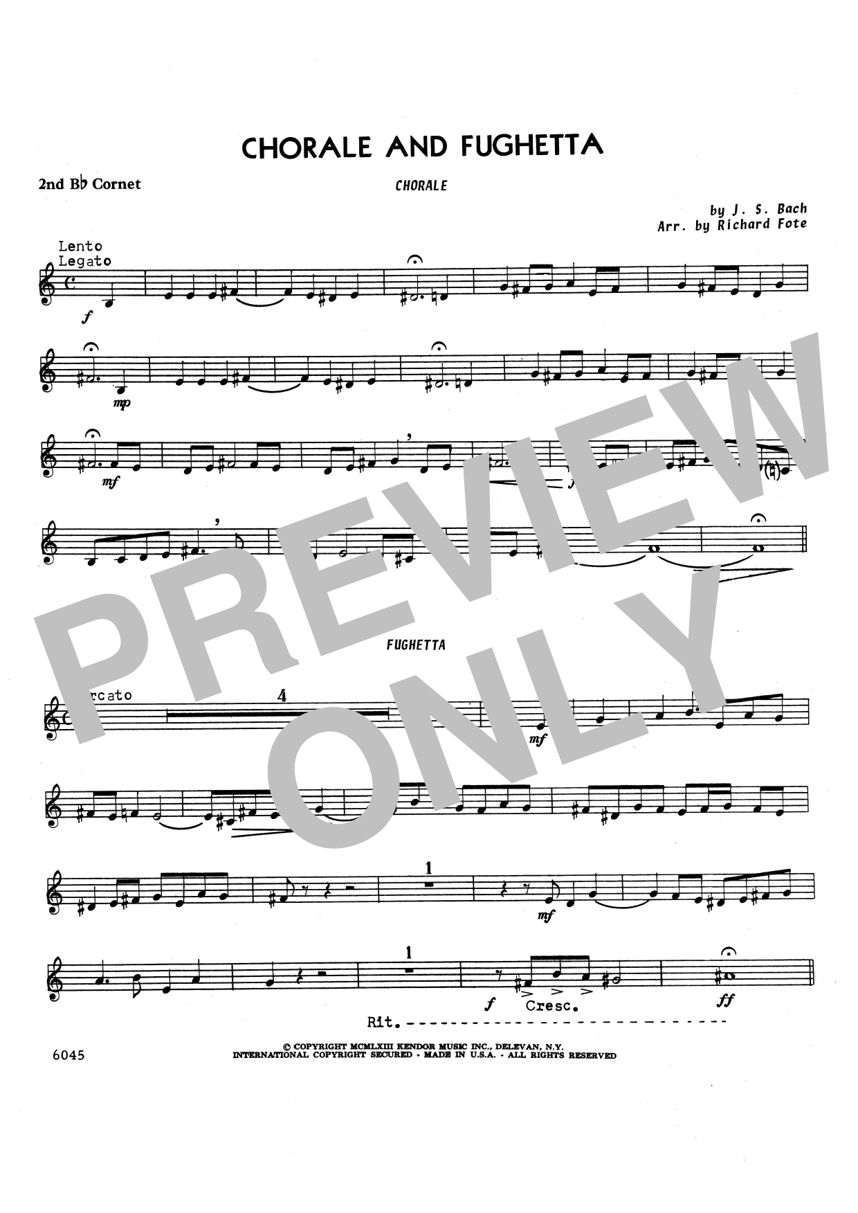 Download Richard Fote Chorale And Fughetta - 2nd Bb Trumpet Sheet Music