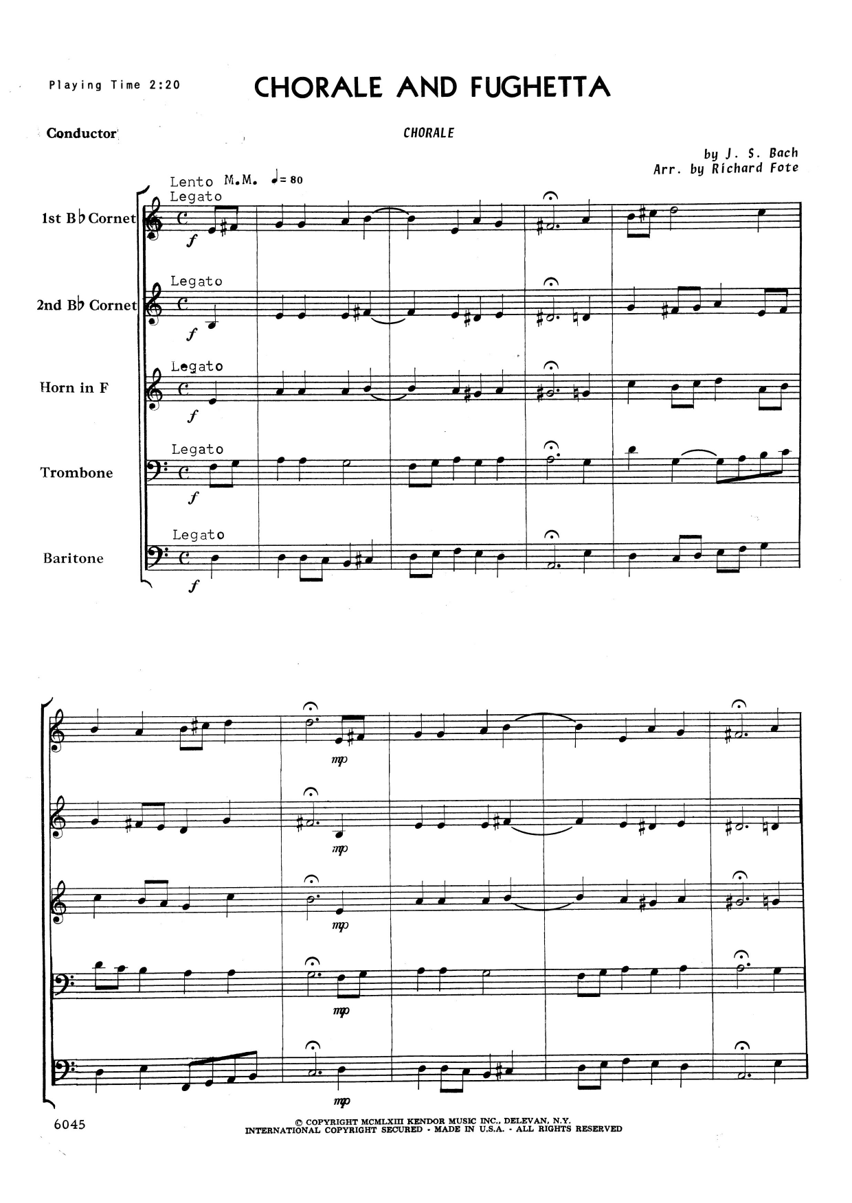 Download Richard Fote Chorale And Fughetta - Full Score Sheet Music