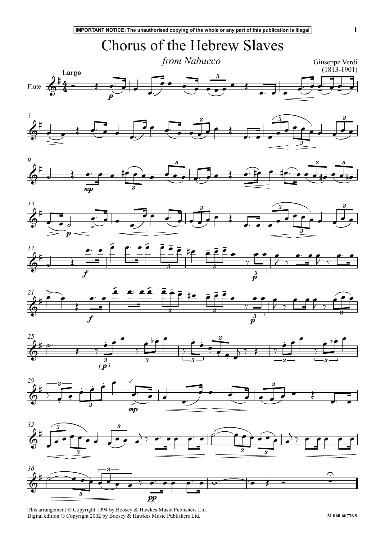 Download Giuseppe Verdi Chorus Of The Hebrew Slaves (from Nabuc Sheet Music