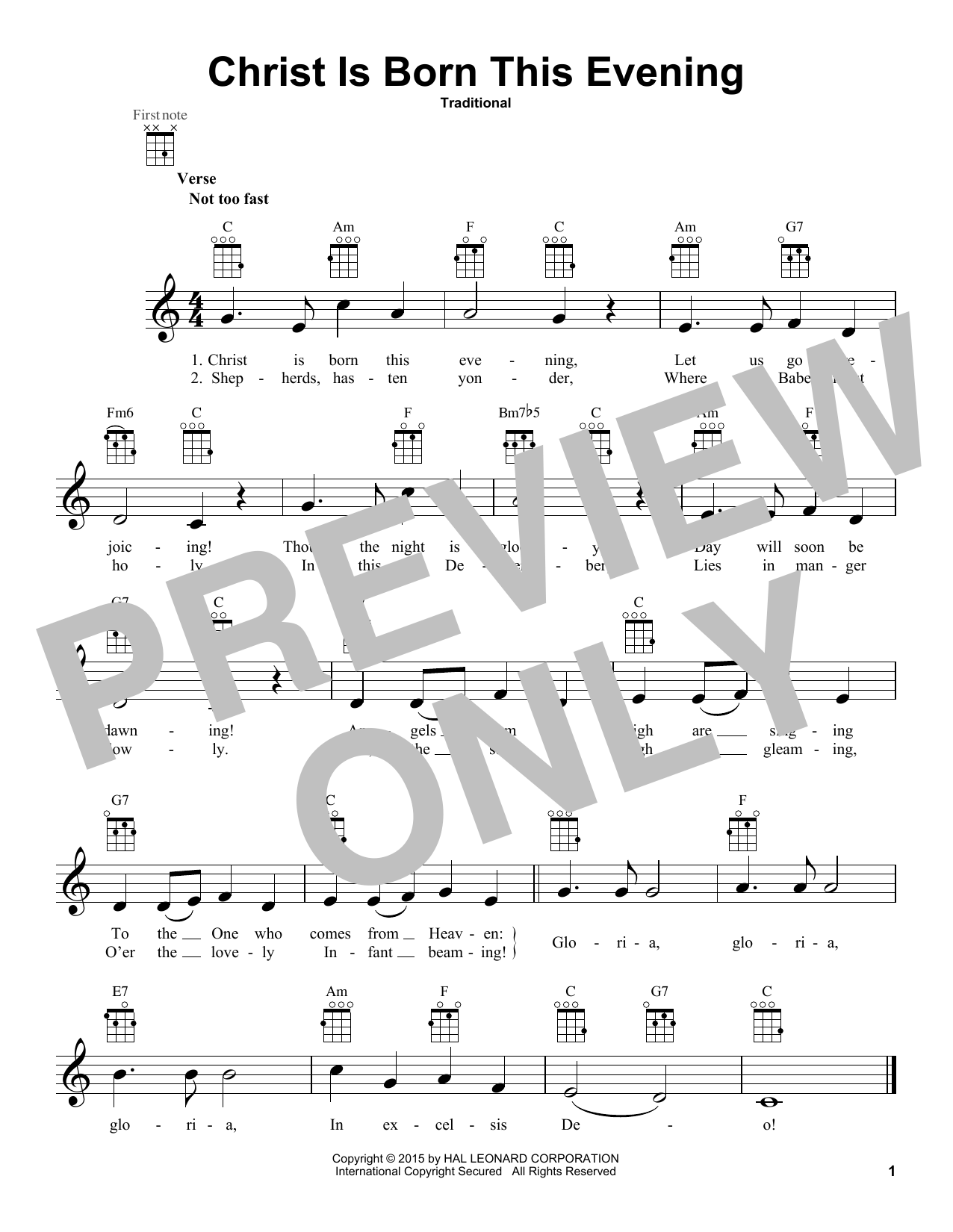 Download Traditional Christ Is Born This Evening Sheet Music