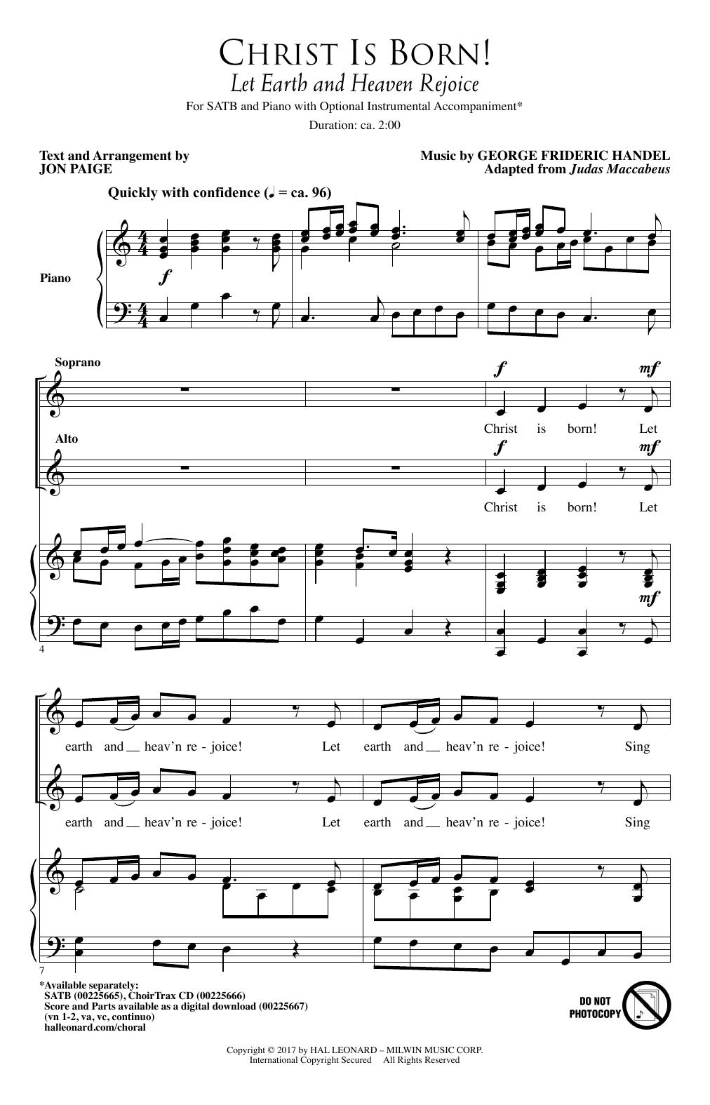 Download Jon Paige Christ Is Born! (Let Heaven And Earth R Sheet Music