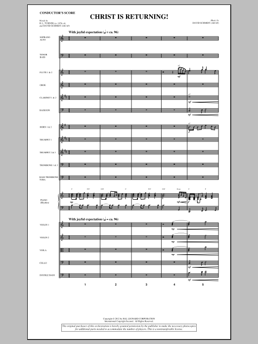 Download David Schmidt Christ Is Returning! - Score Sheet Music