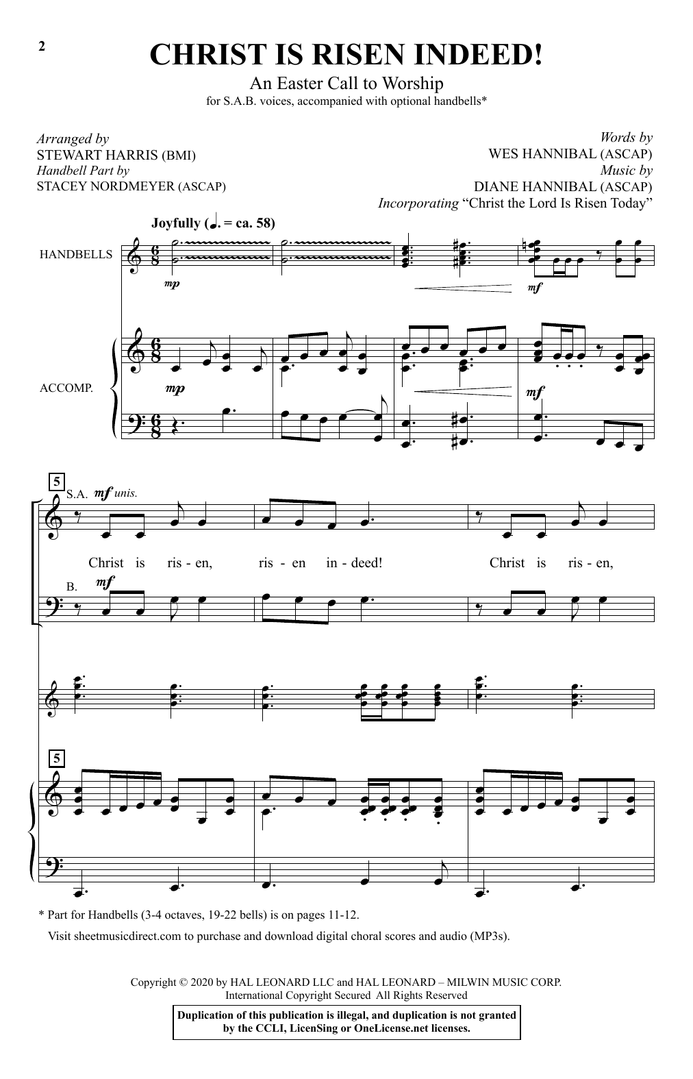 Download Wes Hannibal and Diane Hannibal Christ Is Risen Indeed! (An Easter Call Sheet Music