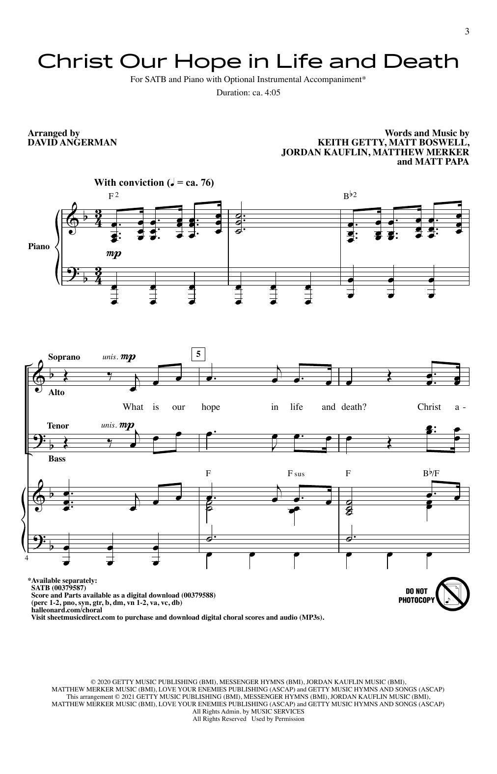 Download Keith and Kristyn Getty Christ Our Hope In Life And Death (arr. Sheet Music