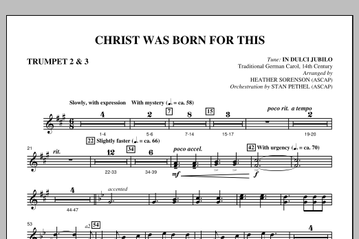 Download Heather Sorenson Christ Was Born For This - Bb Trumpet 2 Sheet Music