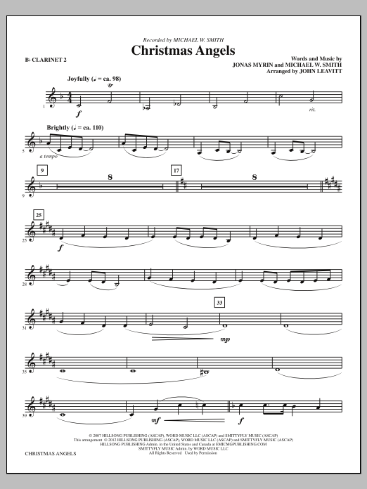 Download John Leavitt Christmas Angels - Clarinet 2 Sheet Music