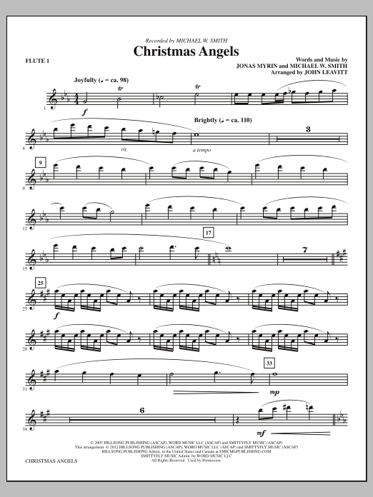 Download John Leavitt Christmas Angels - Flute 1 Sheet Music