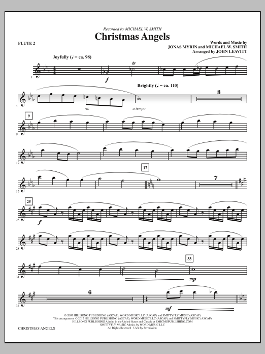 Download John Leavitt Christmas Angels - Flute 2 Sheet Music