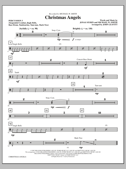 Download John Leavitt Christmas Angels - Percussion 3 Sheet Music