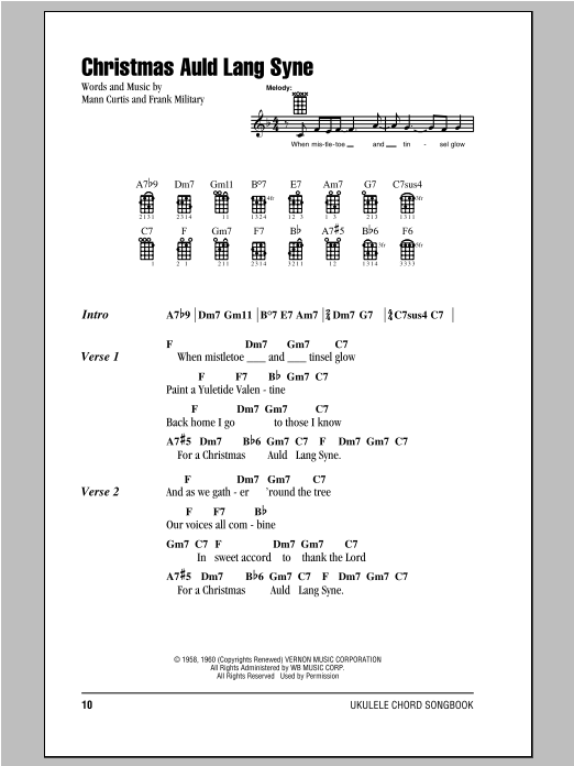 Download Frank Military Christmas Auld Lang Syne Sheet Music