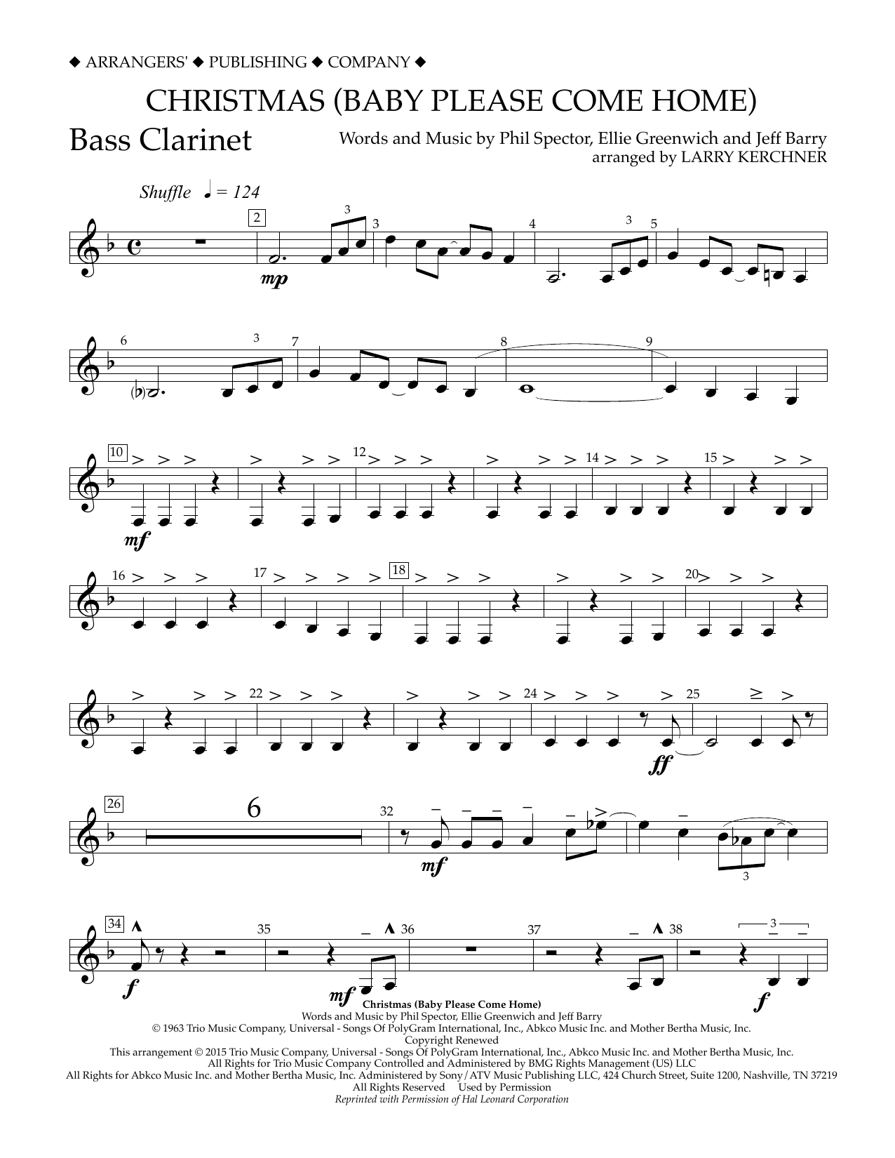 Download Larry Kerchner Christmas (Baby Please Come Home) - Bb Sheet Music