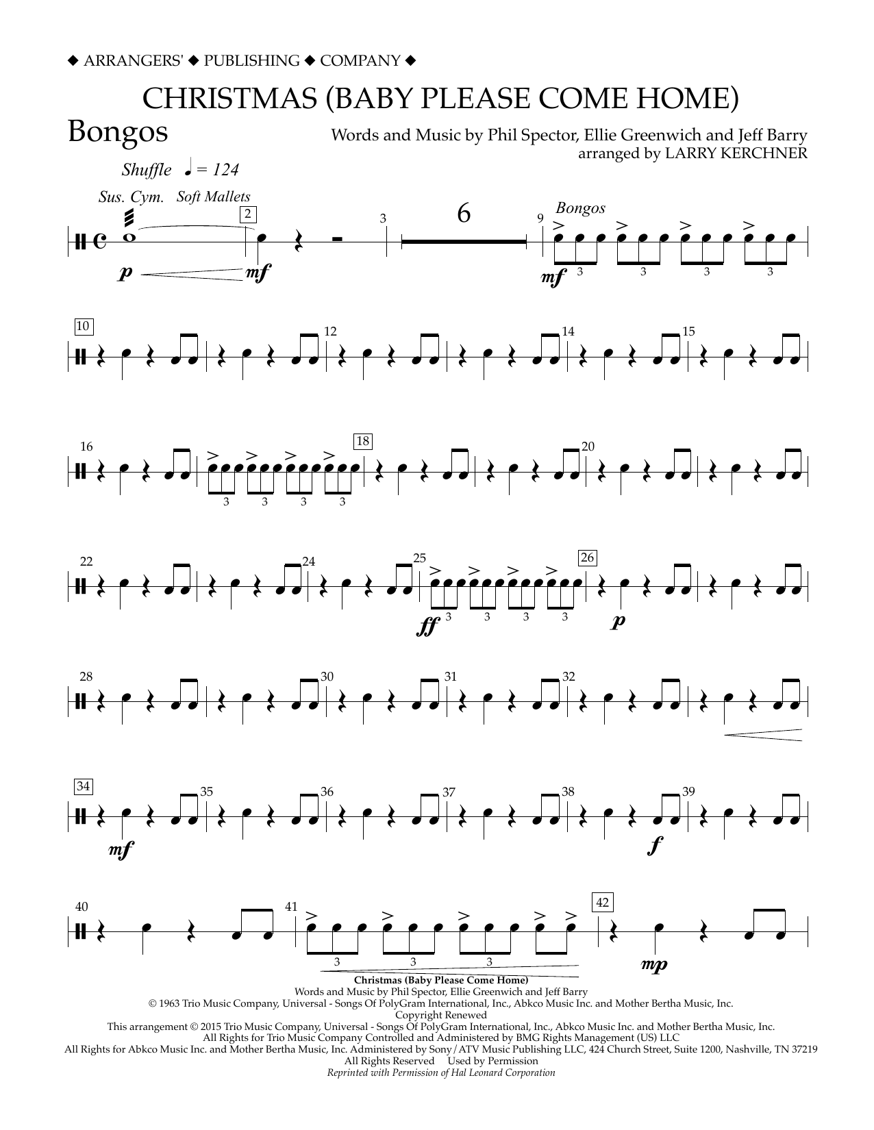 Download Larry Kerchner Christmas (Baby Please Come Home) - Bon Sheet Music