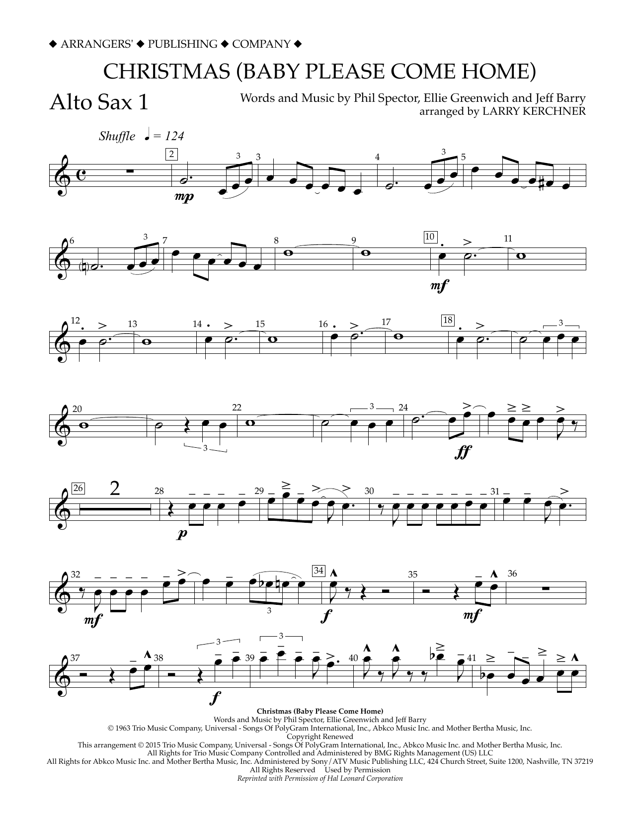 Download Larry Kerchner Christmas (Baby Please Come Home) - Eb Sheet Music