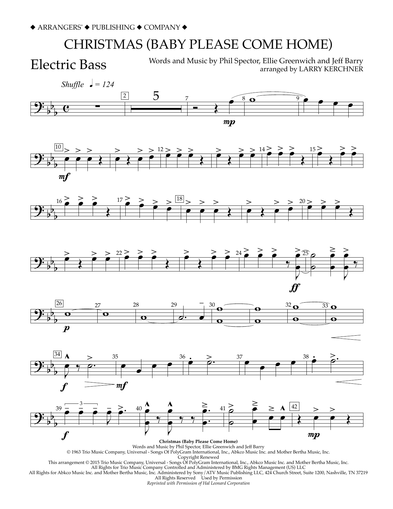 Download Larry Kerchner Christmas (Baby Please Come Home) - Ele Sheet Music