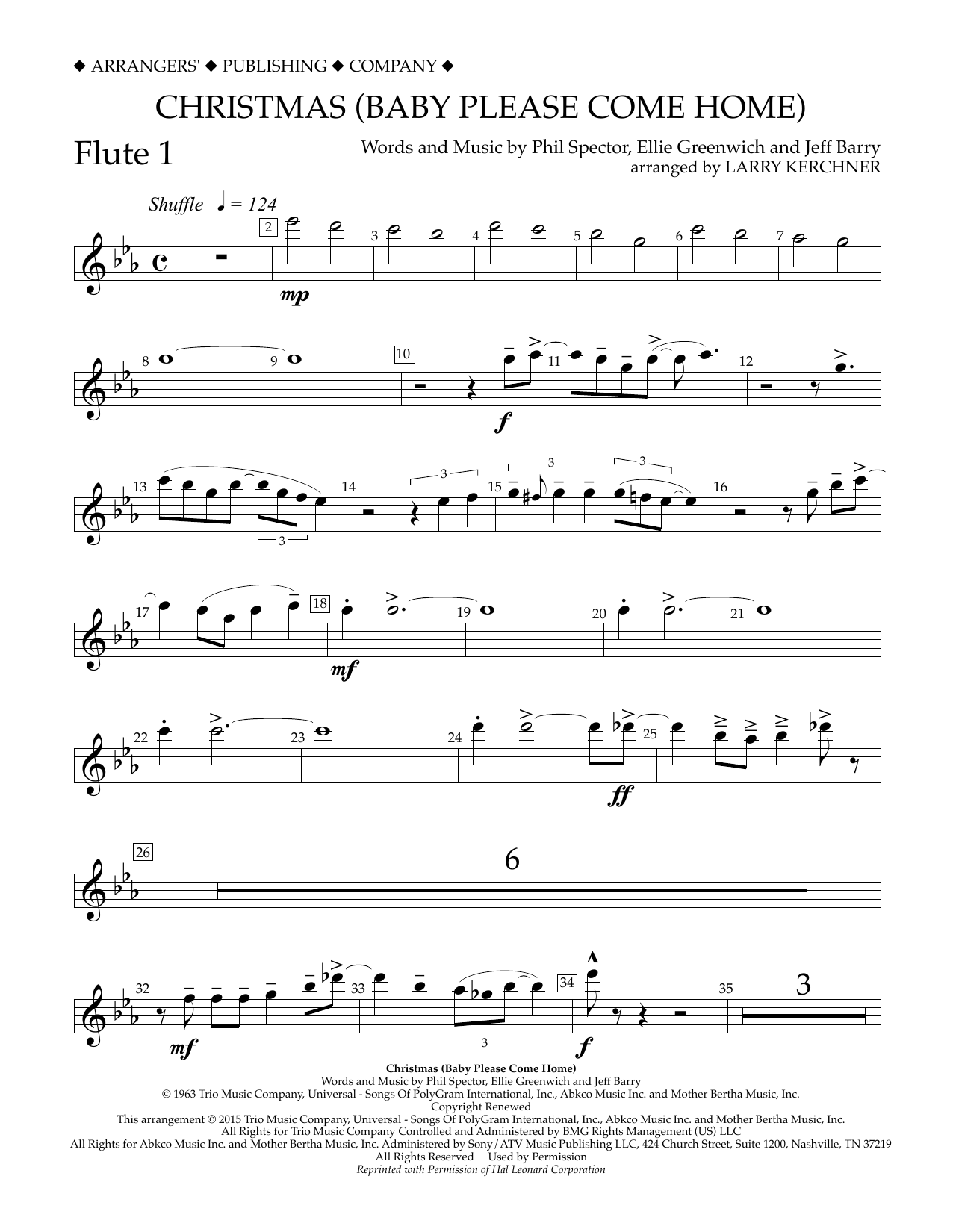 Download Larry Kerchner Christmas (Baby Please Come Home) - Flu Sheet Music