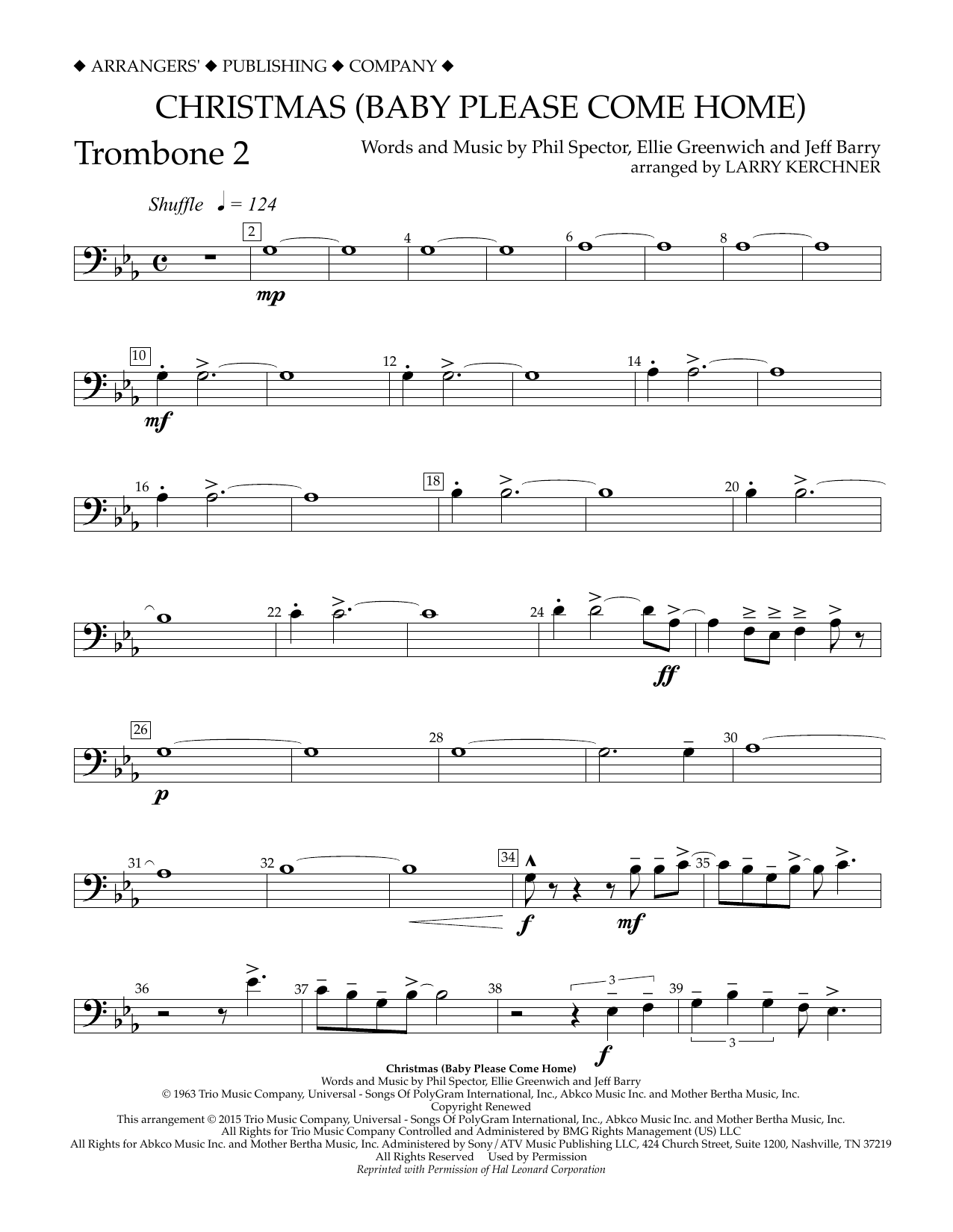 Download Larry Kerchner Christmas (Baby Please Come Home) - Tro Sheet Music