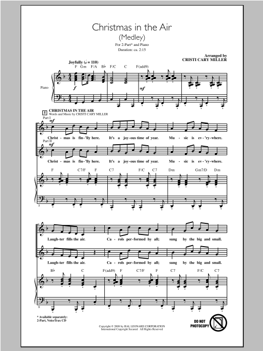 Download Cristi Cary Miller Christmas In The Air (Medley) Sheet Music