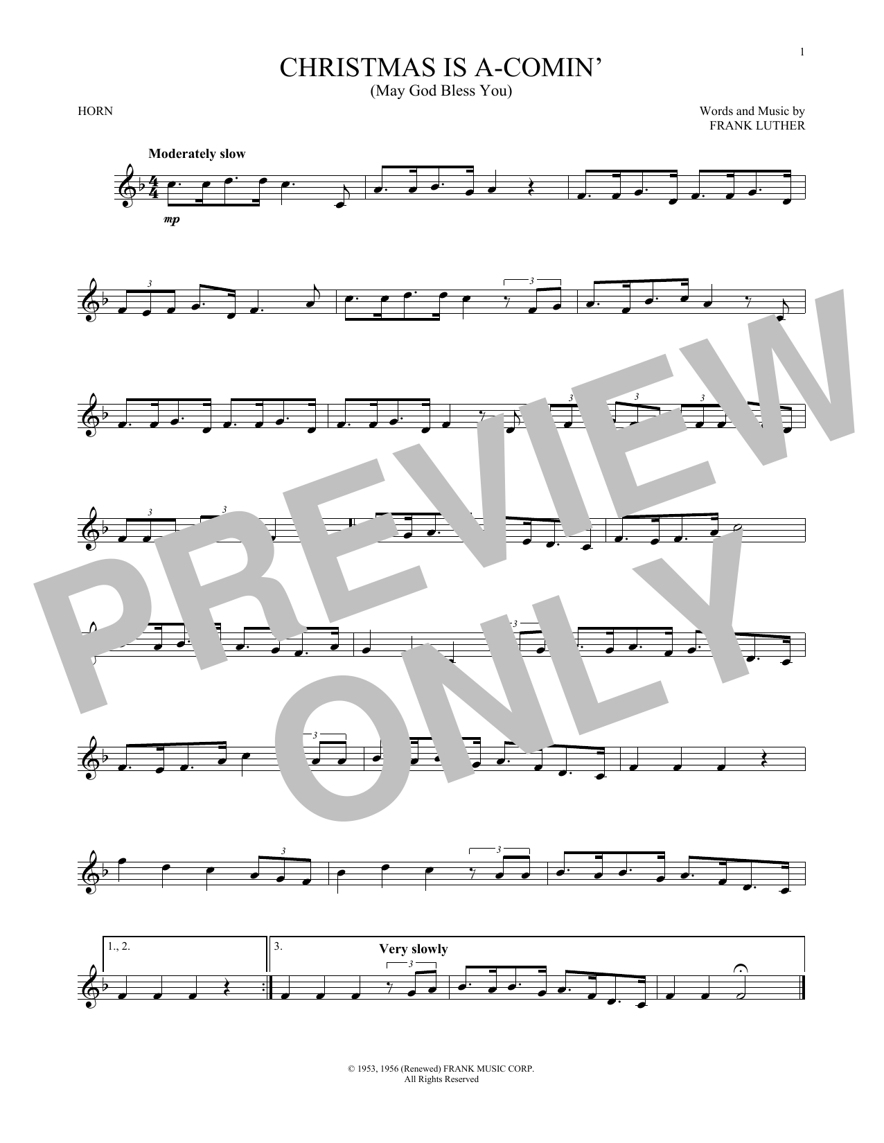 Download Frank Luther Christmas Is A-Comin' (May God Bless Yo Sheet Music