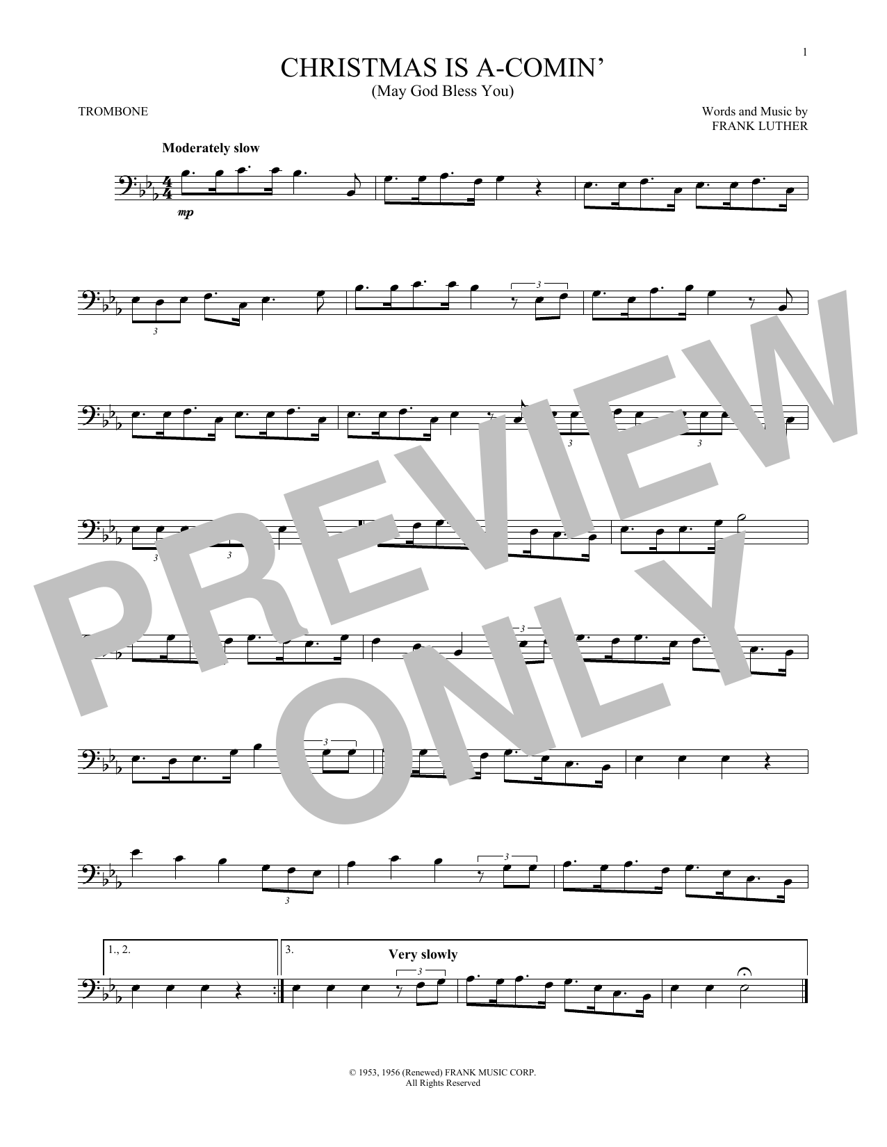 Download Frank Luther Christmas Is A-Comin' (May God Bless Yo Sheet Music