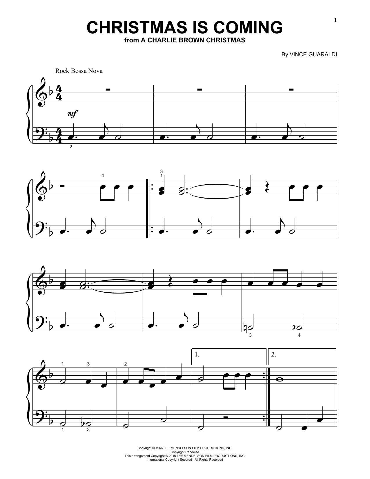 Download Vince Guaraldi Christmas Is Coming Sheet Music