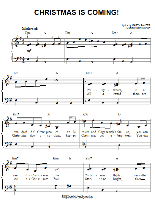 Download Marty Panzer Christmas Is Coming! Sheet Music