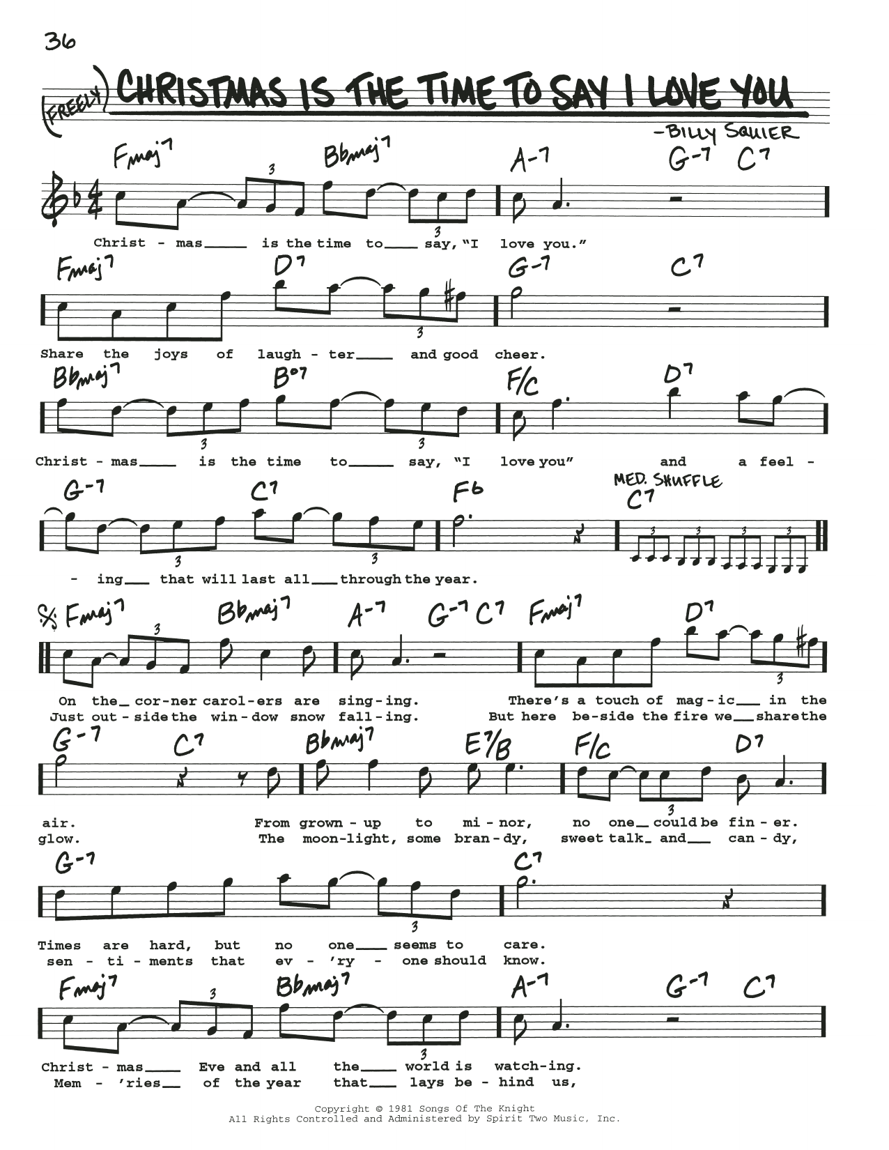 Download Billy Squier Christmas Is The Time To Say I Love You Sheet Music