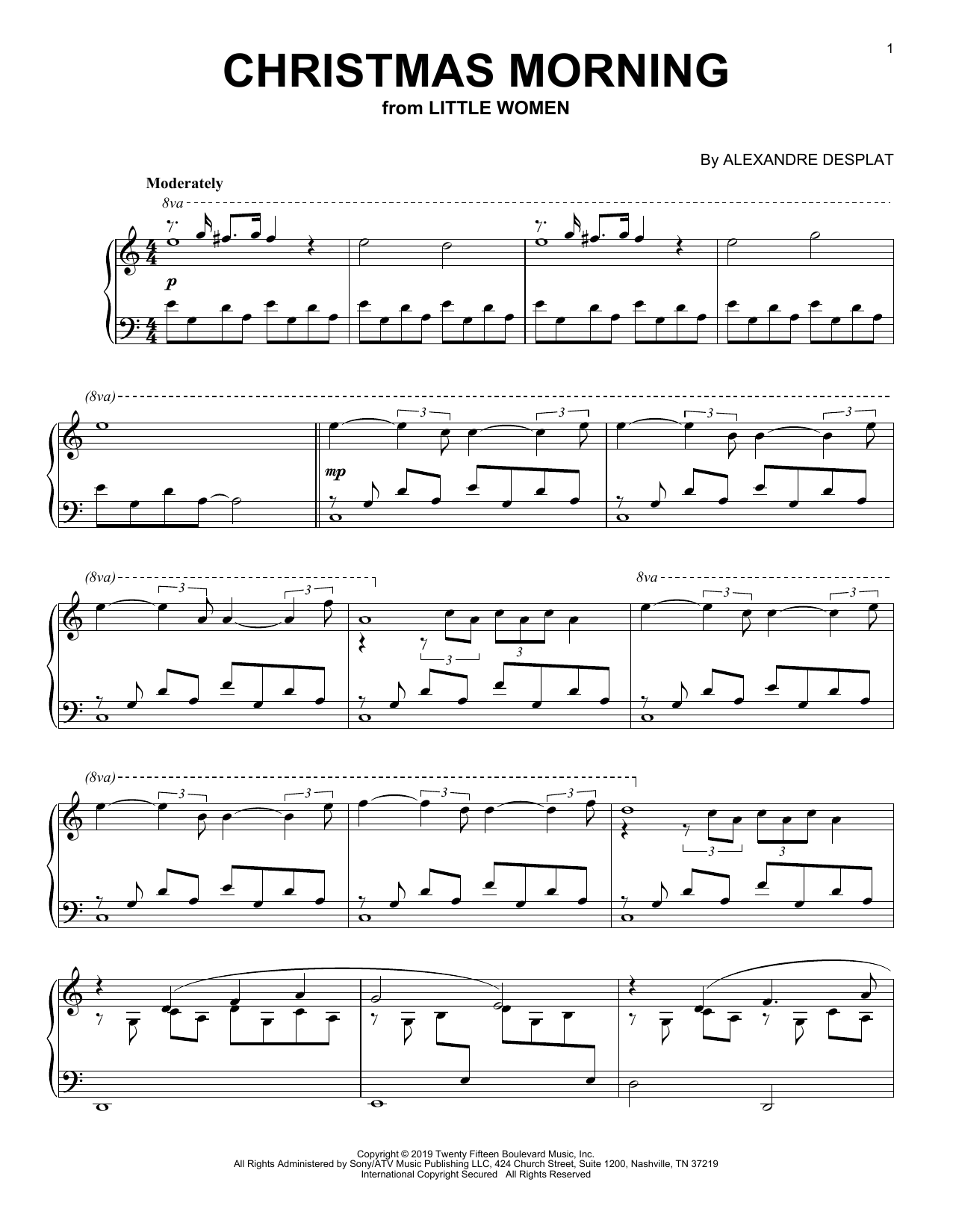 Download Alexandre Desplat Christmas Morning (from the Motion Pict Sheet Music