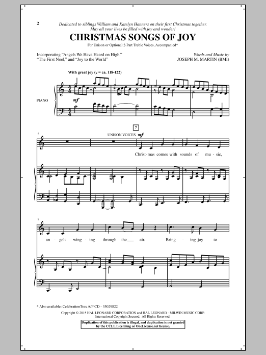 Download Joseph M. Martin Christmas Songs Of Joy Sheet Music