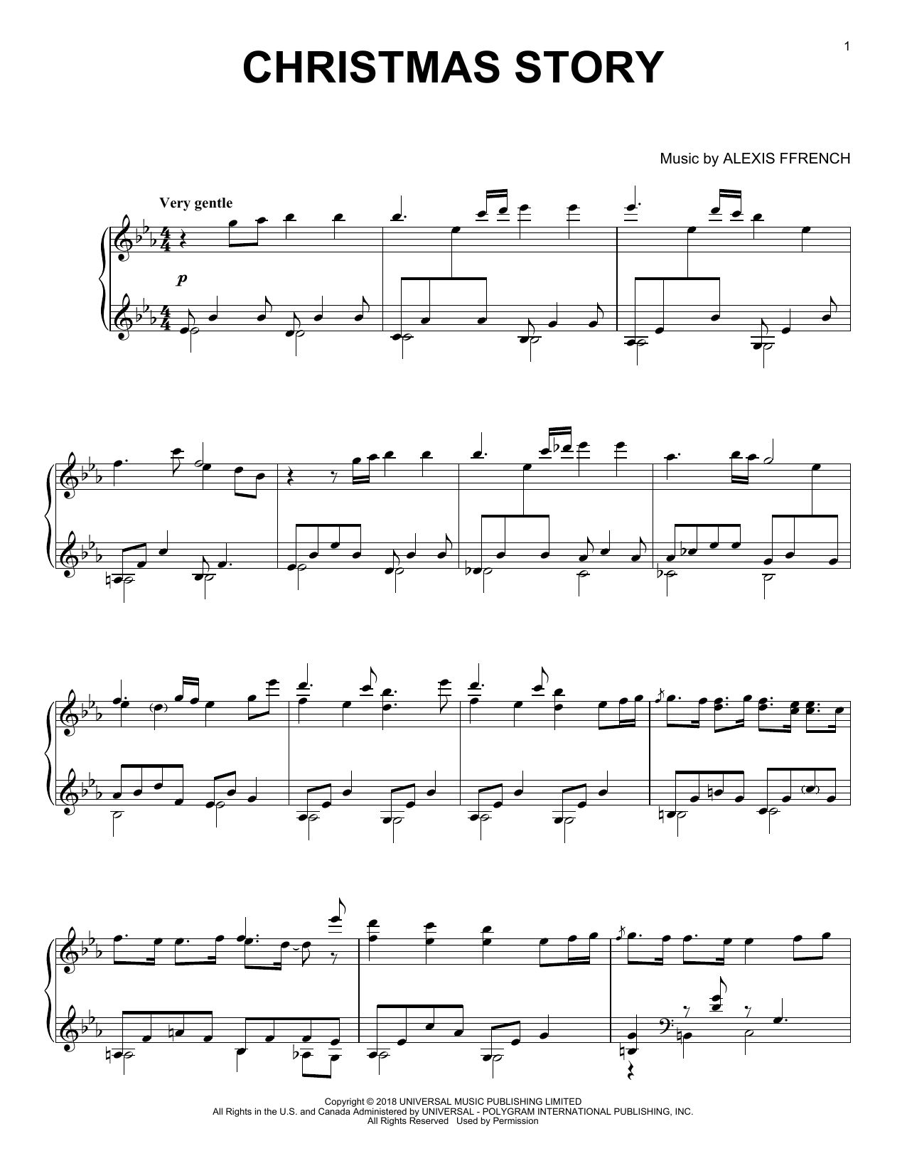 Download Alexis Ffrench Christmas Story Sheet Music
