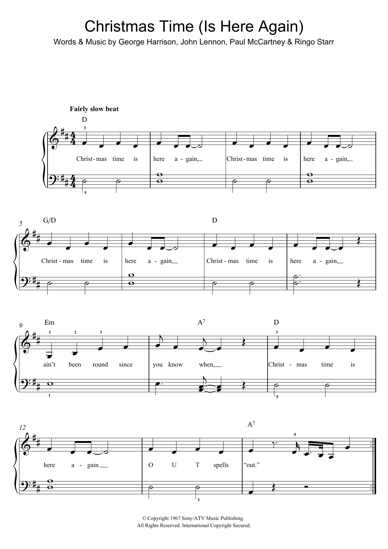 Download The Beatles Christmas Time (Is Here Again) Sheet Music