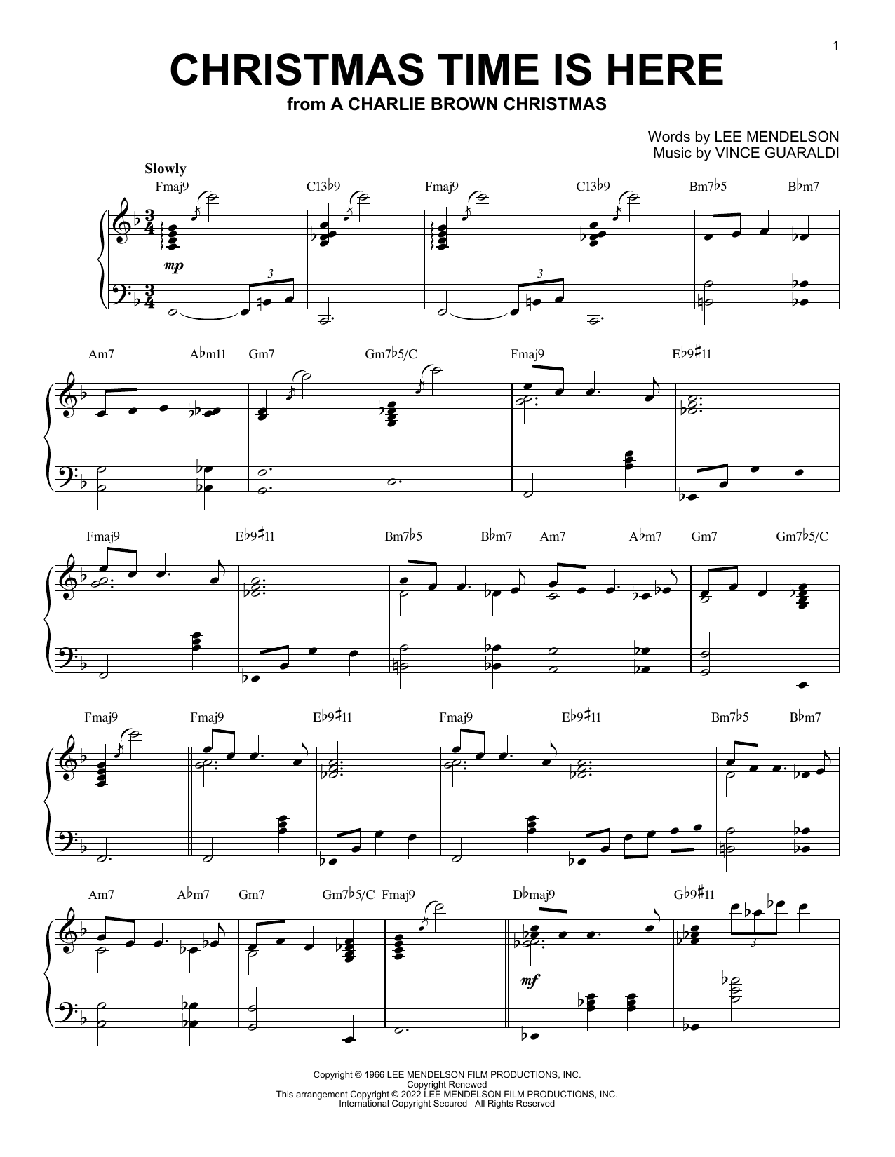 Download Vince Guaraldi Christmas Time Is Here (from A Charlie Sheet Music