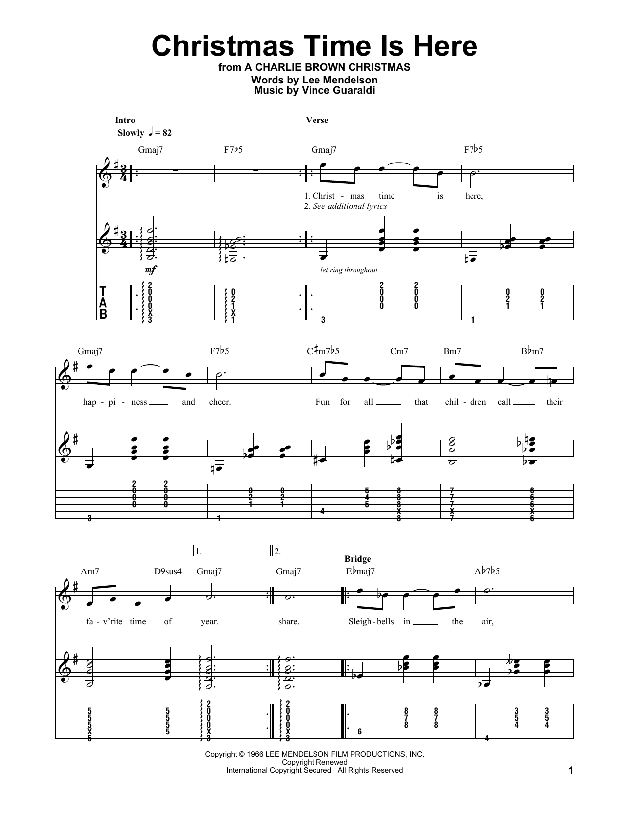 Download Vince Guaraldi Christmas Time Is Here Sheet Music