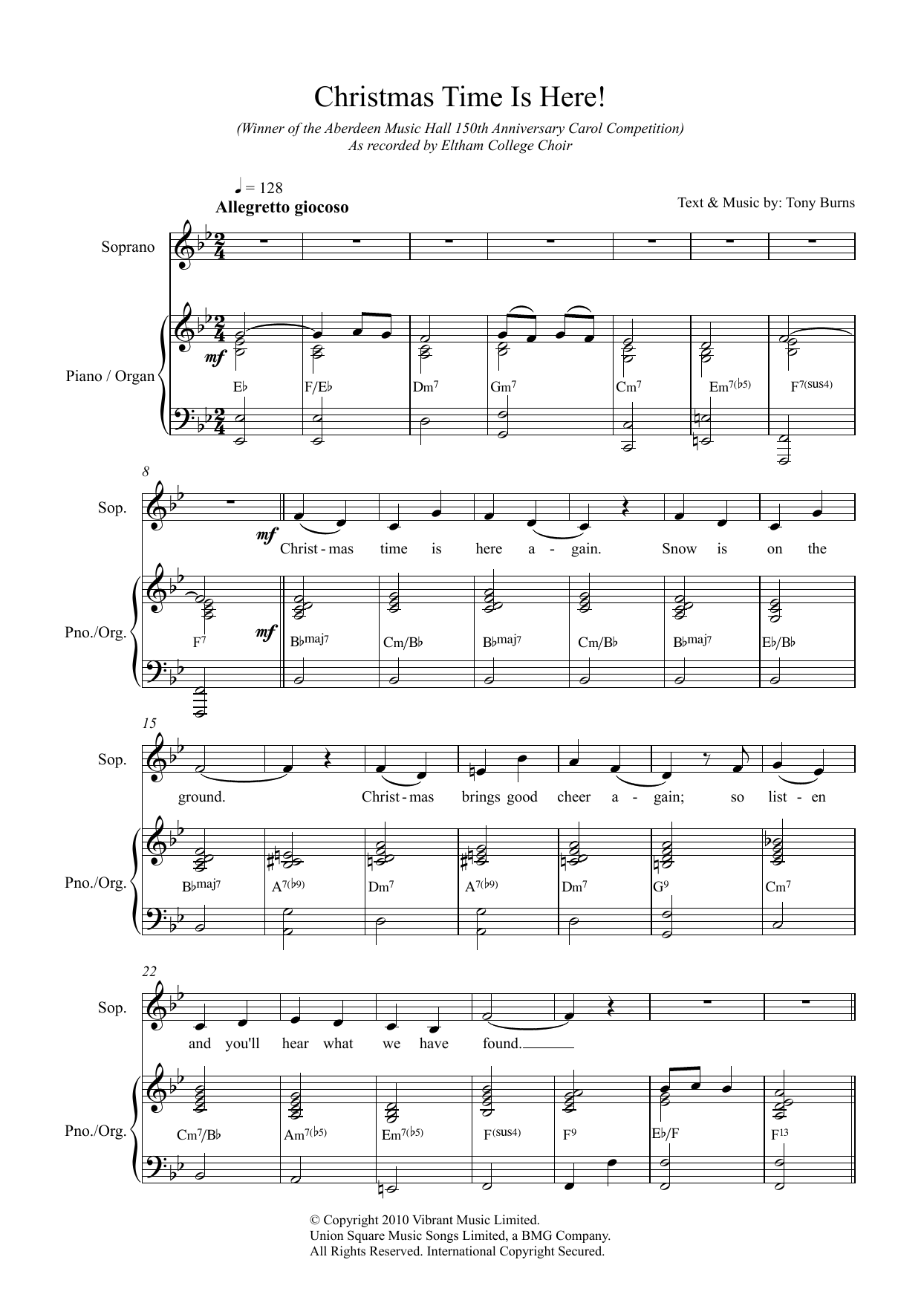 Download Tony Burns Christmas Time Is Here! Sheet Music