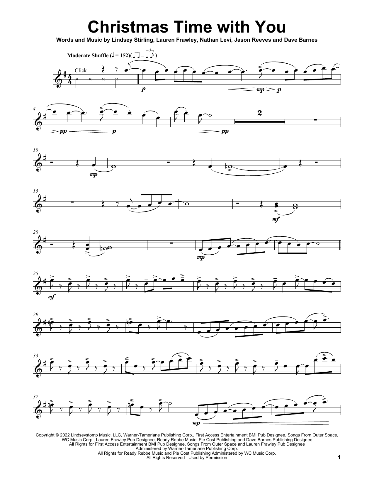 Lindsey Stirling Christmas Time With You (feat. Frawley) sheet music notes printable PDF score