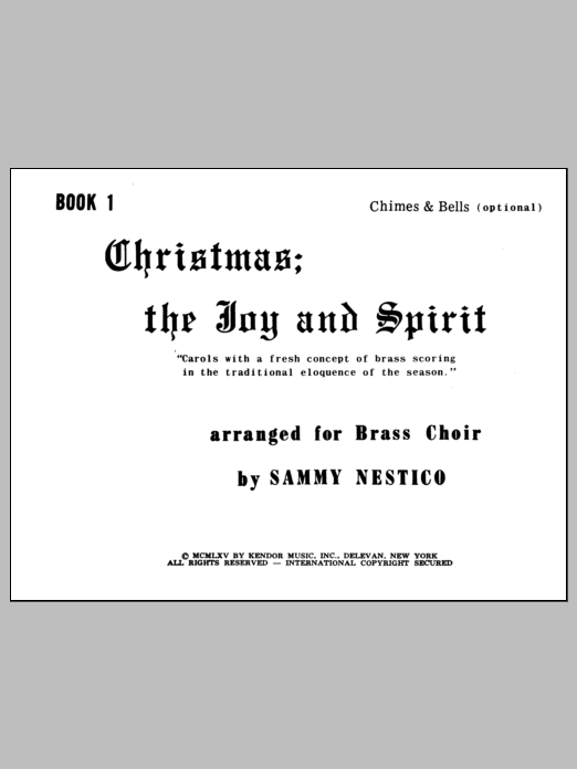 Download Nestico Christmas; The Joy & Spirit- Book 1/Chi Sheet Music