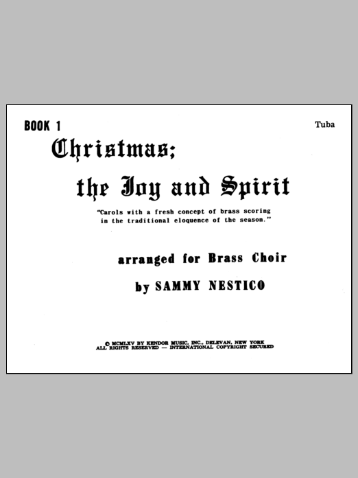 Download Nestico Christmas; The Joy & Spirit- Book 1/Tub Sheet Music