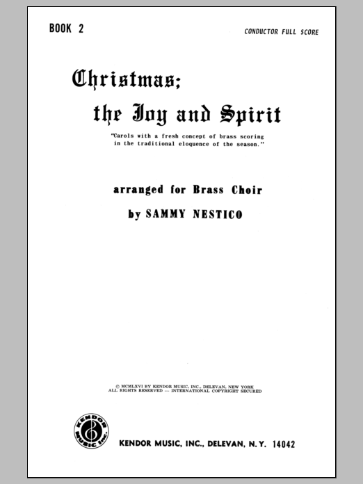 Download Nestico Christmas; The Joy & Spirit- Book 2/Ful Sheet Music
