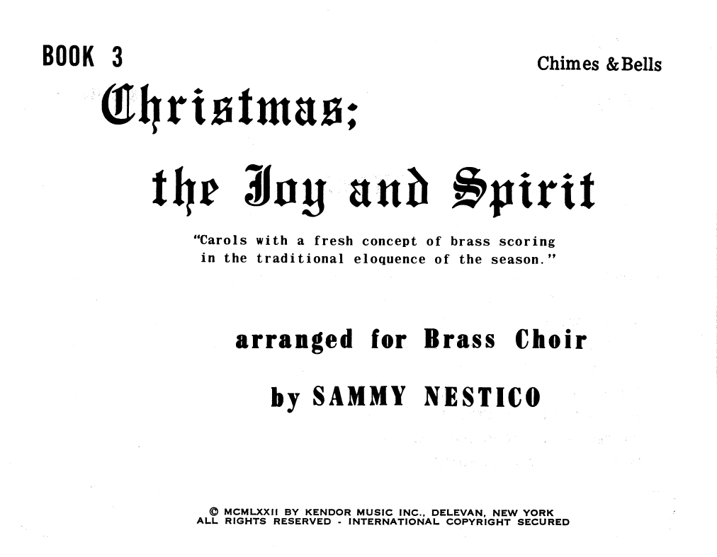 Download Sammy Nestico Christmas; The Joy & Spirit- Book 3/Chi Sheet Music