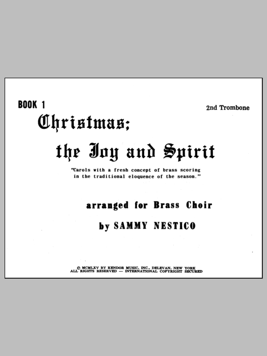 Download Nestico Christmas; The Joy & Spirit - Book 1/2n Sheet Music