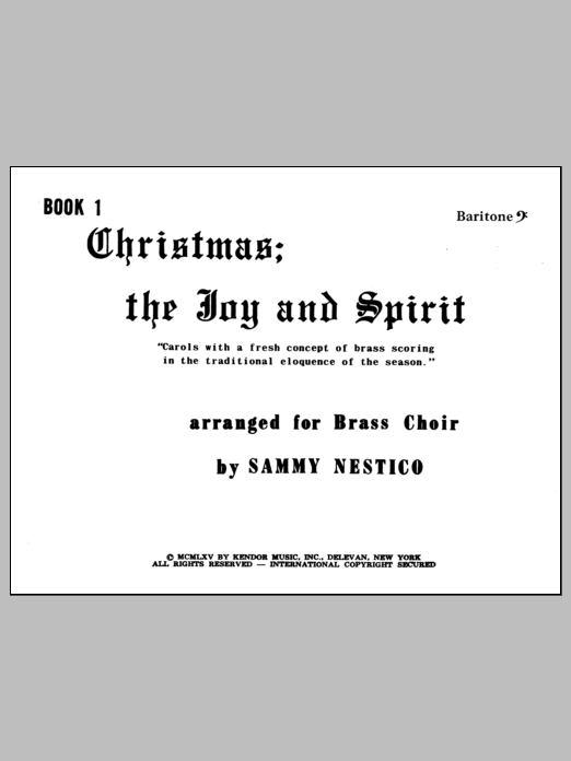 Download Nestico Christmas; The Joy & Spirit - Book 1/Ba Sheet Music