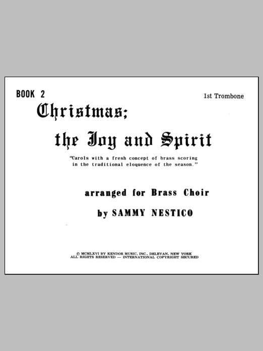 Download Nestico Christmas; The Joy & Spirit - Book 2/1s Sheet Music