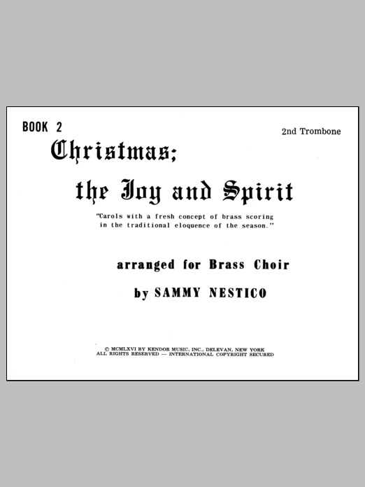 Download Nestico Christmas; The Joy & Spirit - Book 2/2n Sheet Music