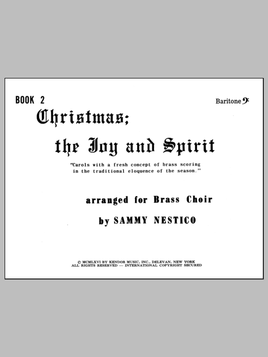 Download Nestico Christmas; The Joy & Spirit - Book 2/Ba Sheet Music
