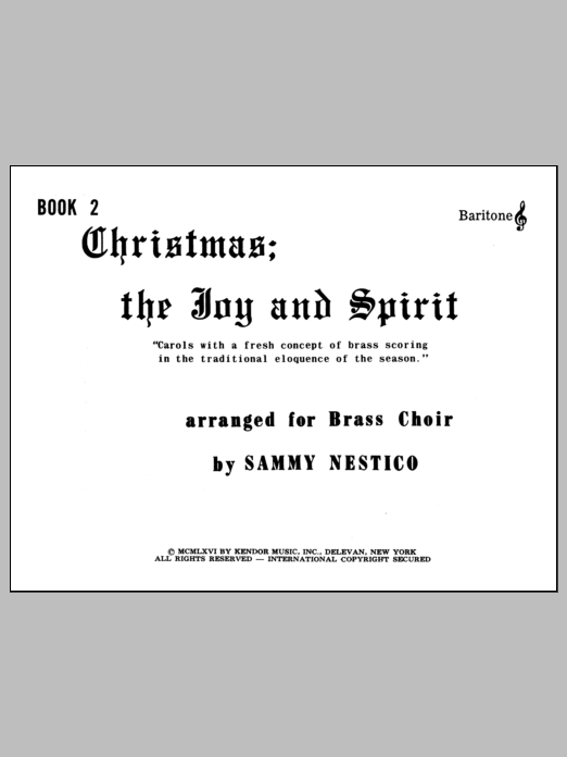 Download Nestico Christmas; The Joy & Spirit - Book 2/Ba Sheet Music